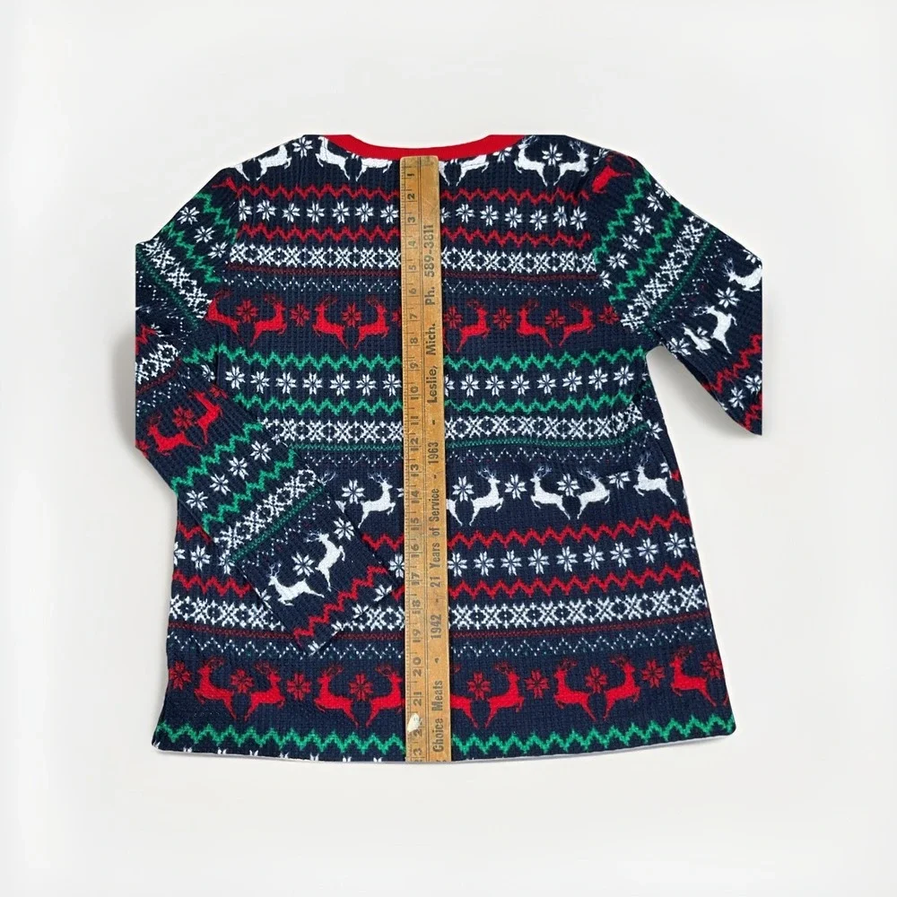 Lands End Pajama Set Size‎ Medium 2 piece Fairisle Pattern Soft Cozy Stretch